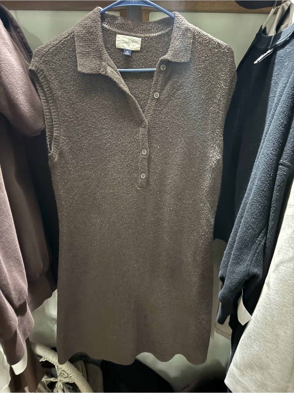Universal Thread Brown Sleeveless Polo Knit Dress
